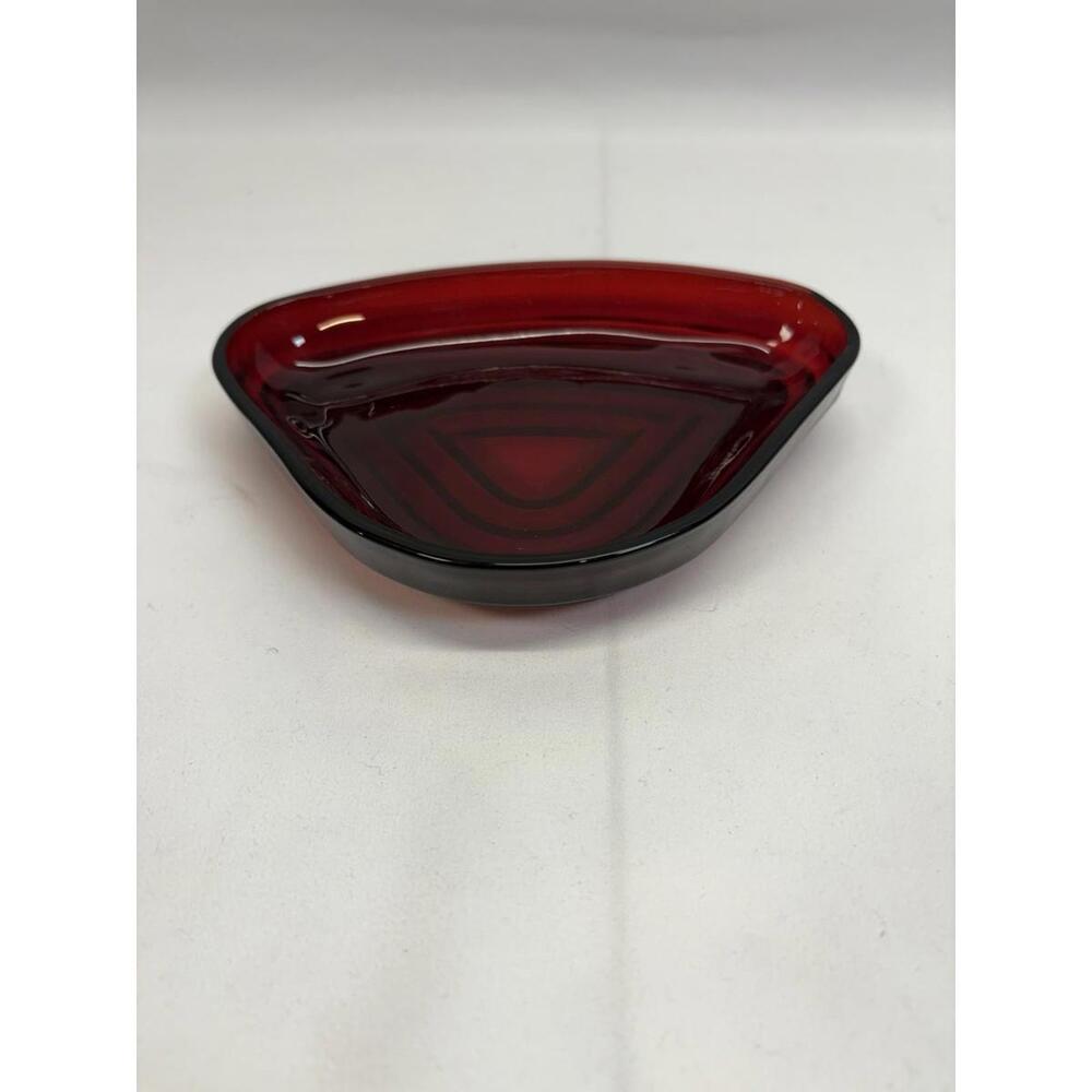 Vintage Anchor Hocking Manhattan Ruby Red Relish Tray Insert Triangular - Picture 5 of 14